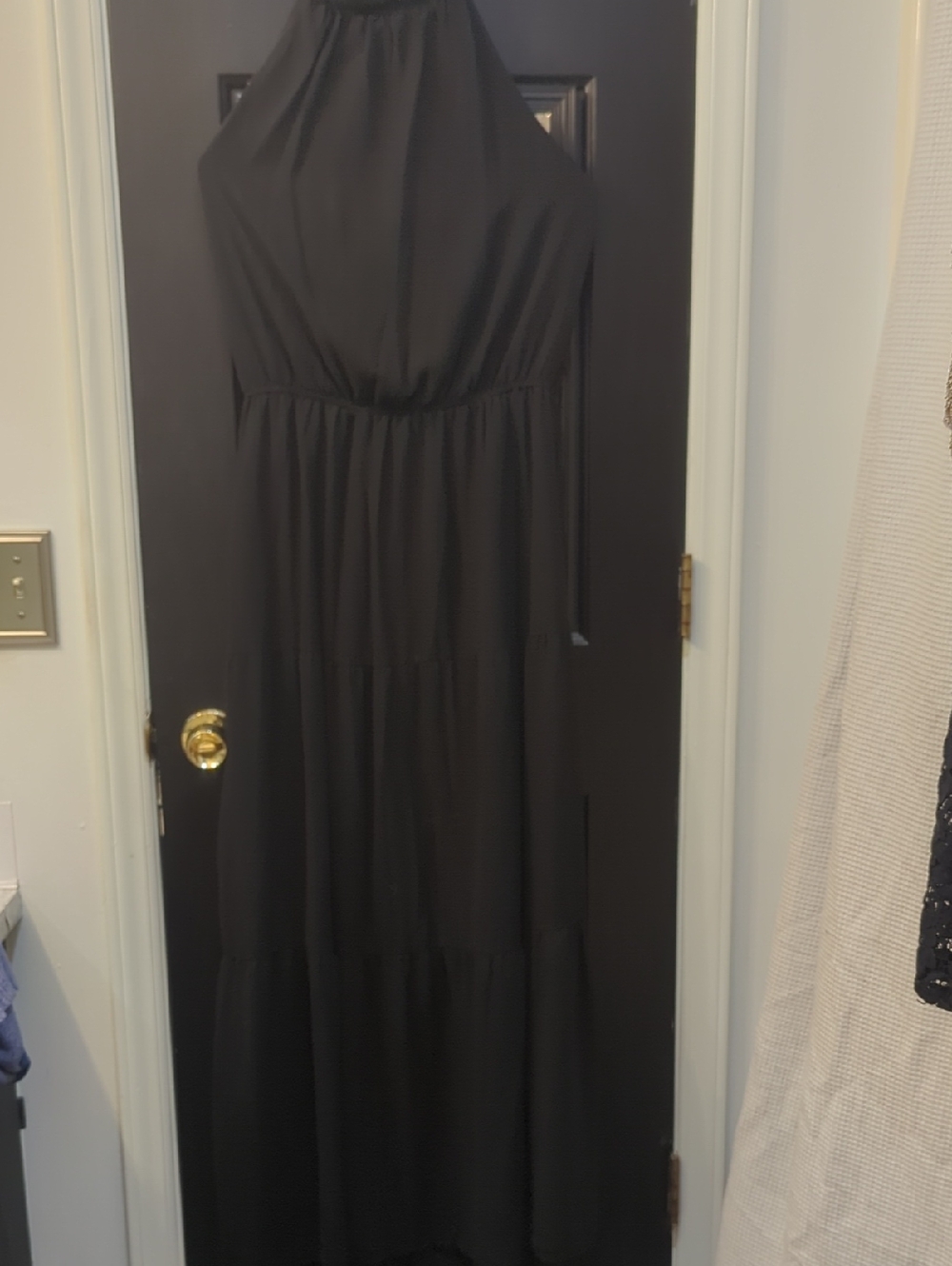 Classic Black Halter Maxi Dress